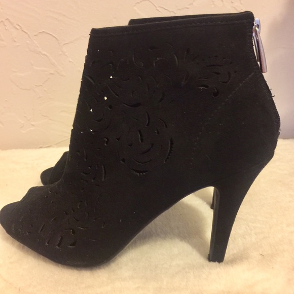 Versona Shoes Versona Black Bootie With Peep Toe Poshmark